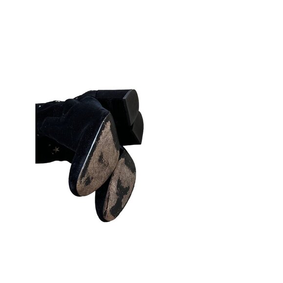 ASH Eros Velvet Boho Black Tall Boots Embroidered Over-The-Knee Sz 37 US 6.5 - Picture 14 of 16